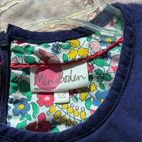 Mini Boden Dark Blue Dress with Cat Pockets Size 11-12 Years - Picture 2 of 4